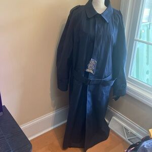 FASHION WORLD Career Apparel NWT Size 44 Reg Navy Thinsulate Trench Coat
